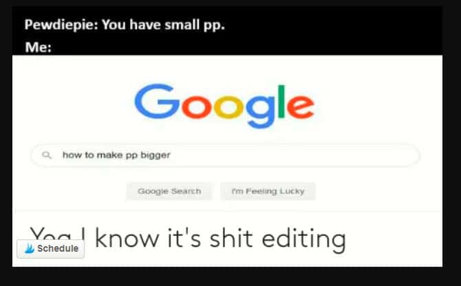 Google search for "how to make pp bigger"
